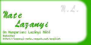 mate lazanyi business card