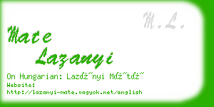 mate lazanyi business card